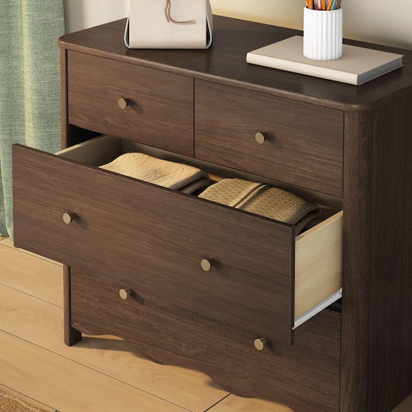 4 drawer modern gallery dresser walnut brown - room essentials Target 4 Drawer Modern Gallery Dresser Walnut Brown