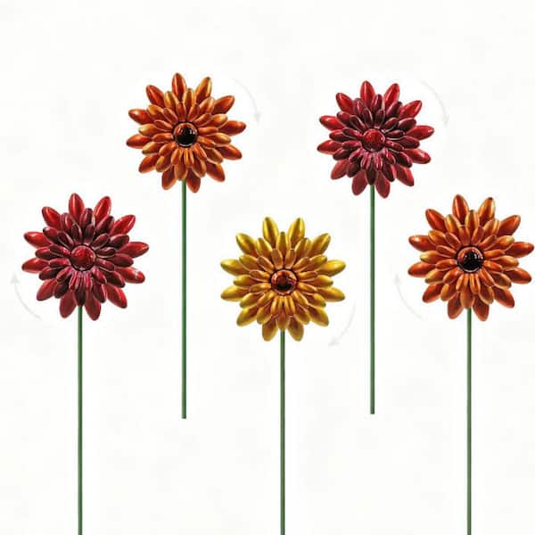 27 in. Orange Metal Wind Spinners