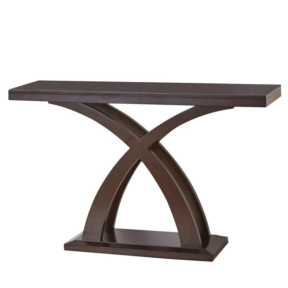 Espresso Cherry Wood and Mango Veneer Console Table