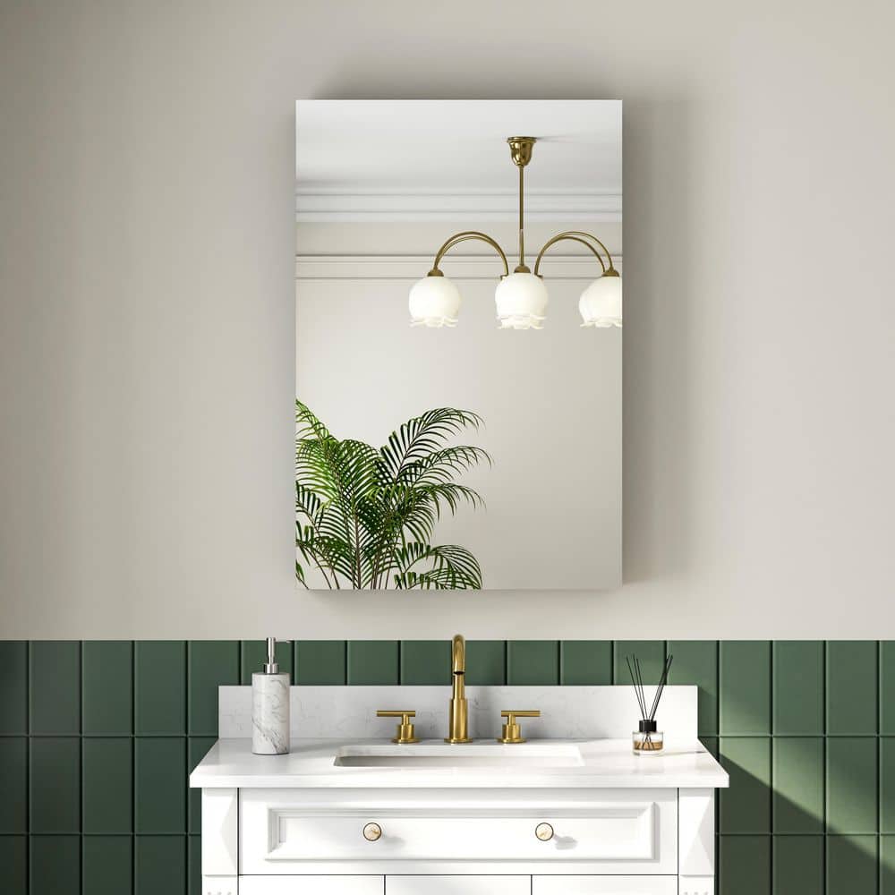 24 in. W x 36 in. H Rectangular Aluminum Recessed/Surface Mount Medicine Cabinet with Mirror, Soft Close, Right Open price history on PriceWatchPro