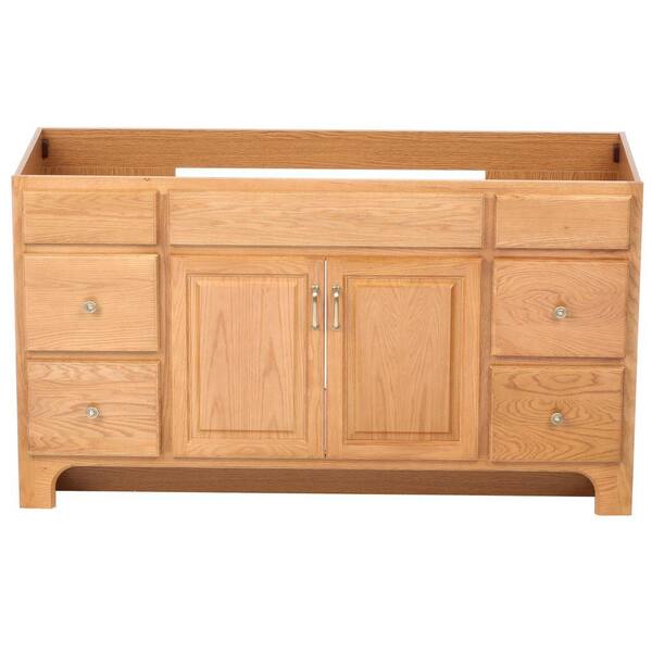 Design House Richland 60 in. W x 21 in. D Unassembled Vanity Cabinet Only in Nutmeg Oak