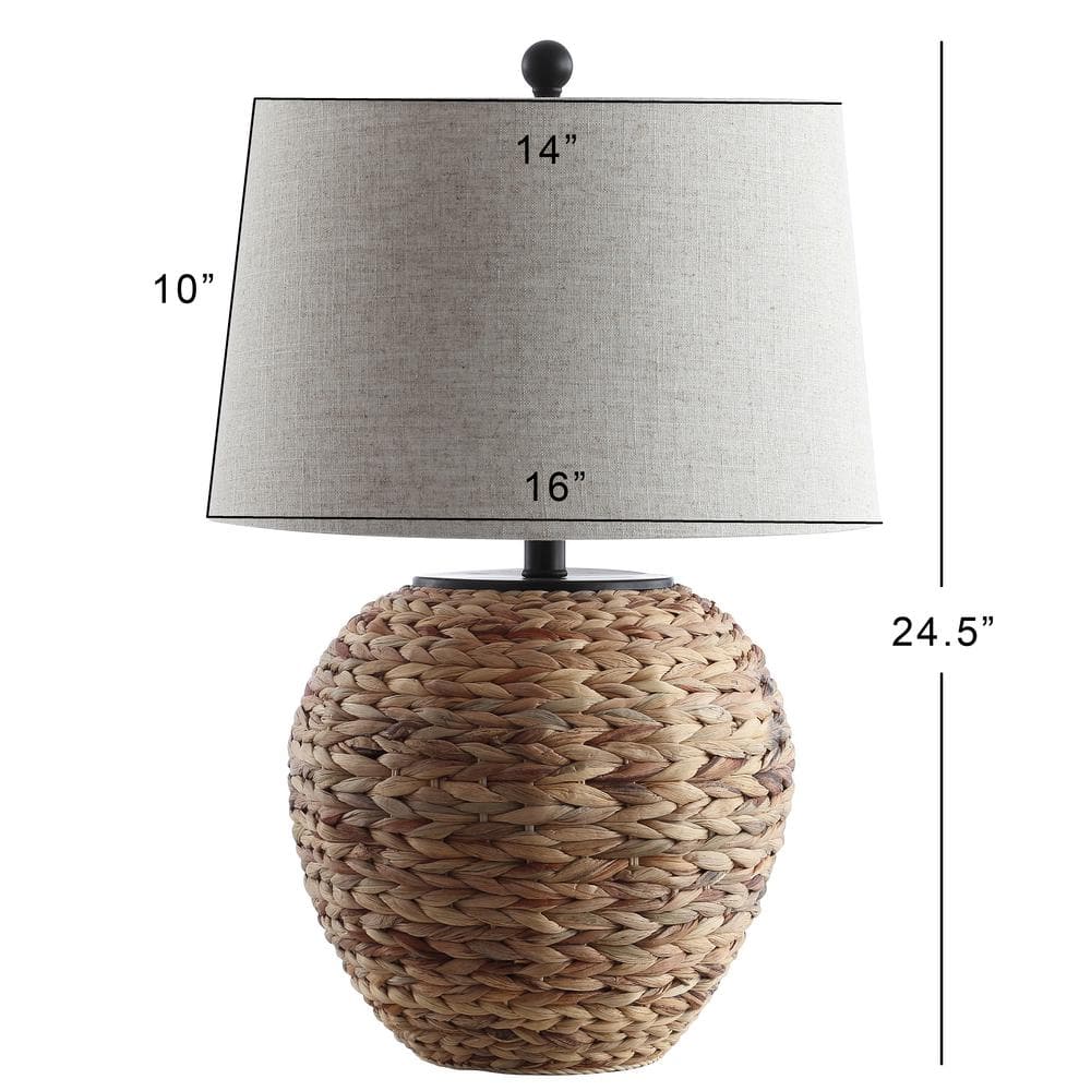 Coastal Cottage 24.5" White Painted LED Table Lamp with Linen Shade