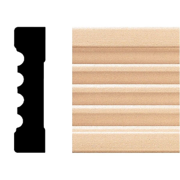 HOUSE OF FARA 583 - 3/4 in. x 3 in. x 8 ft. Basswood Wood Fluted Casing Molding