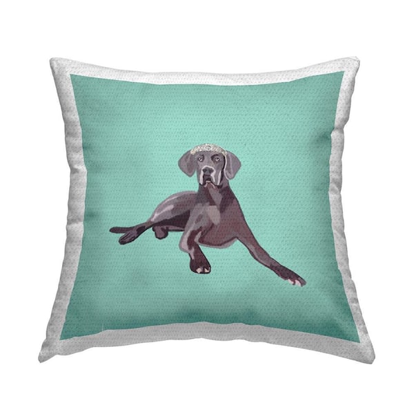 Stupell Industries Elegant Labrador with Crown Outdoor Printed Throw Pillow by Amelia Noyes