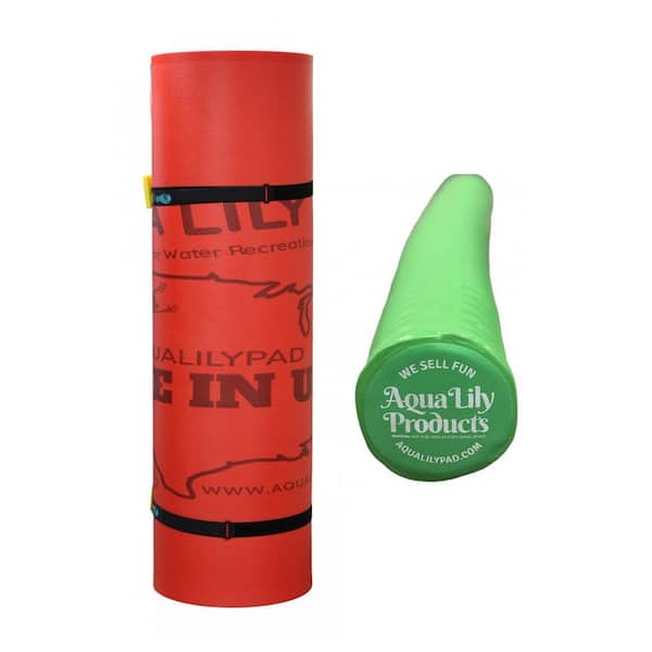 Aqua Lily Pad 16 ft. Floating Foam Island with Foam Pool Noodle Float