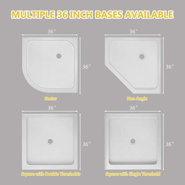 Zeafive Zeno 36 in. L x 36 in. W Sector Corner Shower Pan Base
