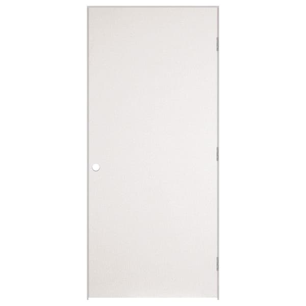 Masonite 32 in. x 80 in. No Panel Flush Hardboard Left-Handed Hollow-Core Smooth Primed Composite Single Prehung Interior Door