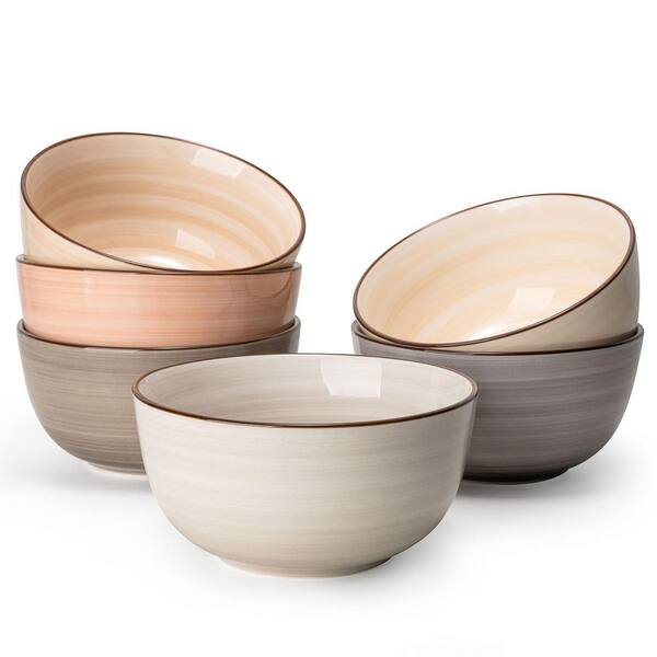 20 fl. oz. Multicolor Porcelain Cereal Bowls Set of 6, Dishwasher Safe, Suitable for Soup, Salad, Rice, Kitchen Decor