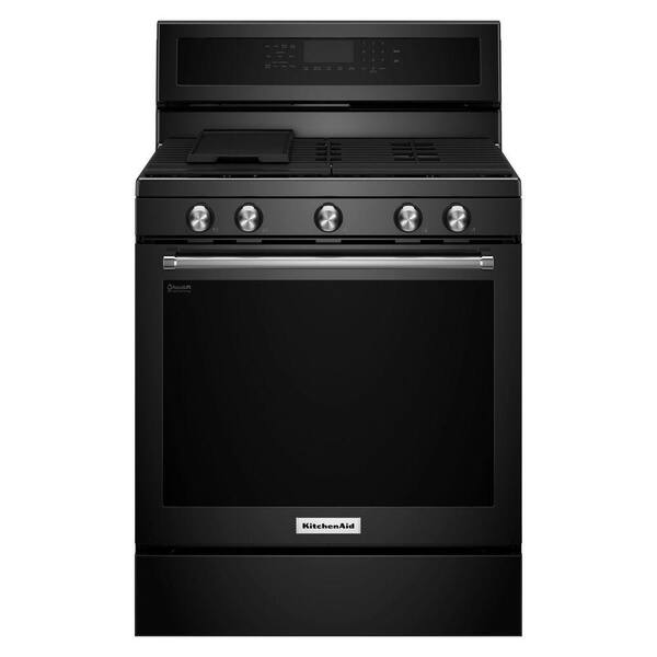 KitchenAid 5.8 cu. ft. Gas Range with Self-Cleaning Oven in Black