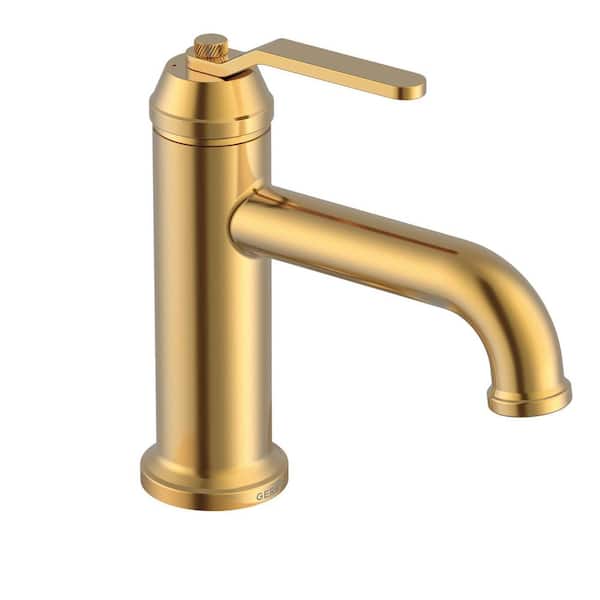 Kinzie Single Handle Single Hole Bathroom Faucet with Deckplate and Metal Touch Down Drain Included in Brushed Bronze