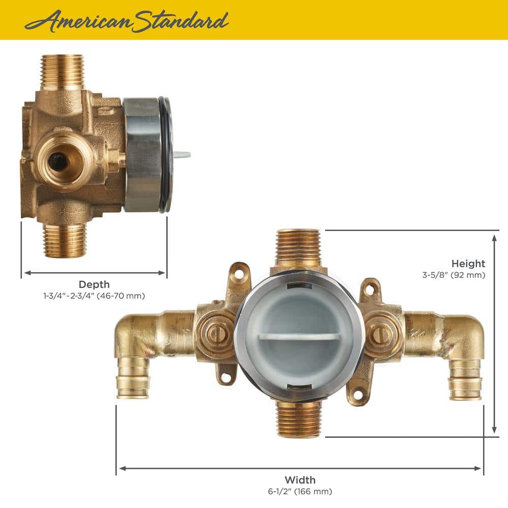 Brass 1/2 Inch Pressure Balancing Tub & Shower Valve