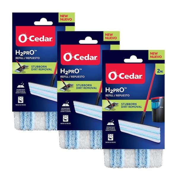 H2prO 15 in. Flat Mop Microfiber Mop Head Replacement (6-Pack)