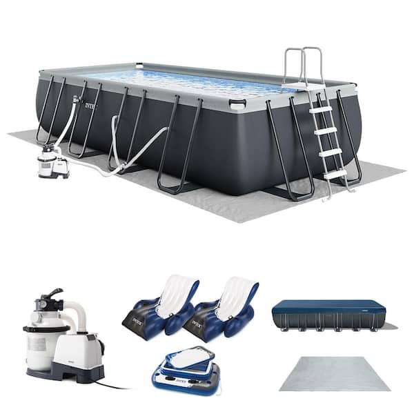Ultra Frame 18 ft. x 9 ft. Rectangular 52 in. Deep Above Ground Pool Set