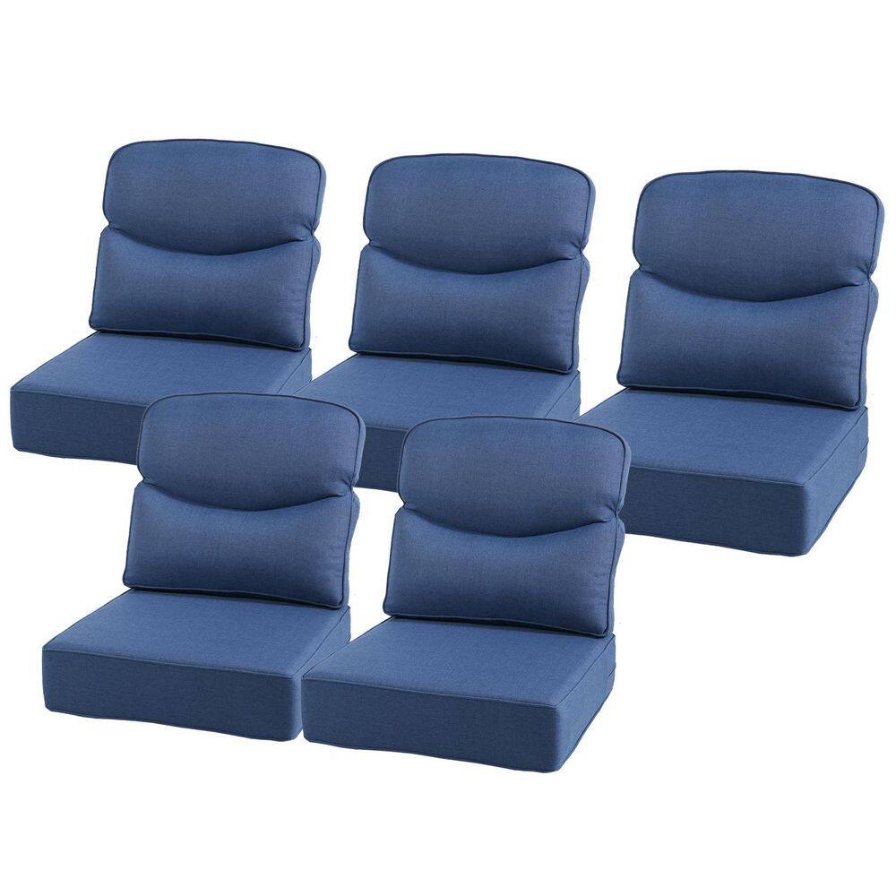 22 in. x 24 in. x 6 in. 10-Piece Olefin Deep Thick Outdoor Lounge Chair Sofa Replacement Seat & Back Cushion Set in Blue price history on PriceWatchPro