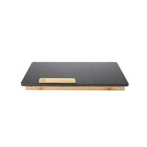 Eco-Friendly Adjustable Bamboo Laptop Bed Tray with Drawer, Black