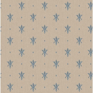 Ornamenta 2-Beige/Blue Italian Motif Non-Pasted Vinyl on Paper Material Wallpaper Roll (Covers 57.75 sq.ft.)