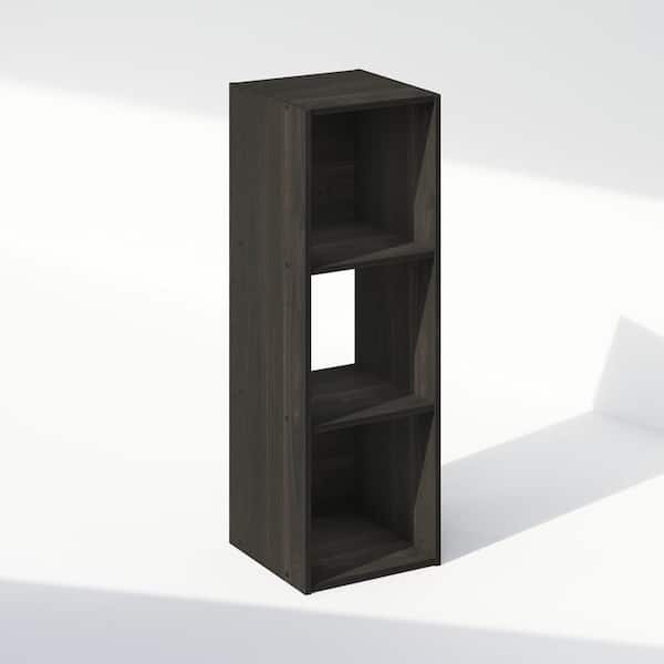 Furinno 35.4 in. Tall Espresso Wood 3-Shelf Cube Bookcase