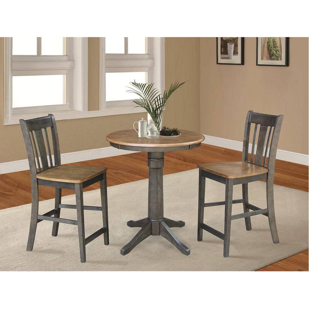 San Remo 24" Solid Wood Counterheight Stool in Hickory/Washed Coal
