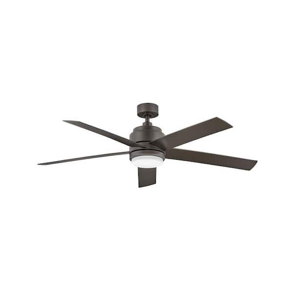 HINKLEY Tier 54 in. Integrated LED Indoor/Outdoor Metallic Matte Bronze Ceiling Fan with Wall Switch