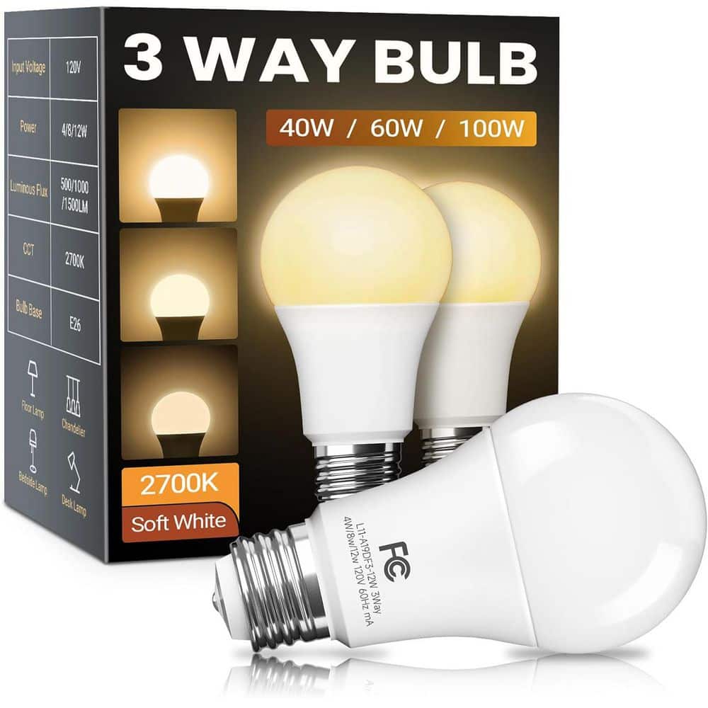 40/60/100-Watt Equivalent A19 Energy Star and Non-Dimmable 3-Way LED Light Bulb 2700K Soft White (2-Pack) price history on PriceWatchPro