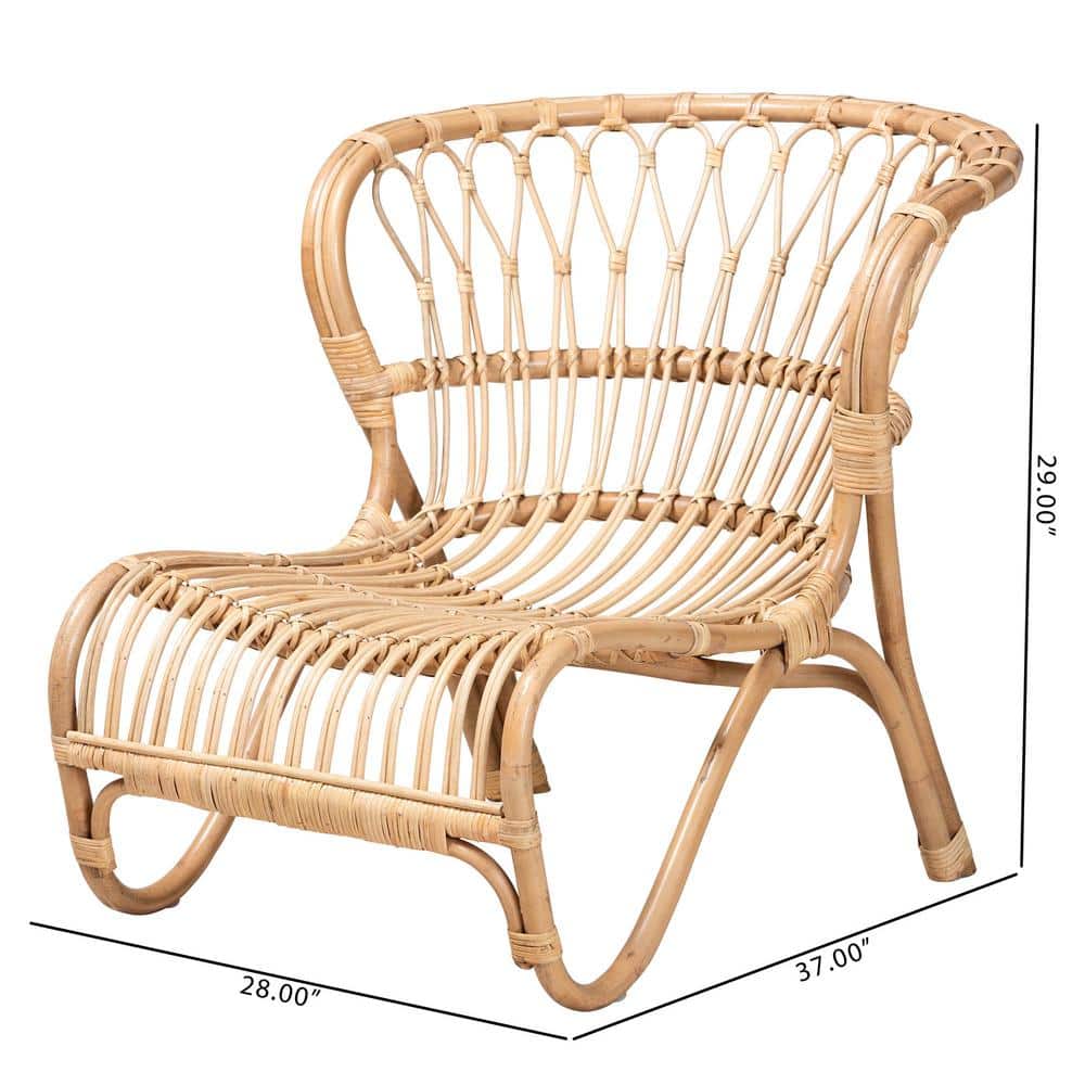 Alaya Natural Brown Handcrafted Rattan Accent Chair