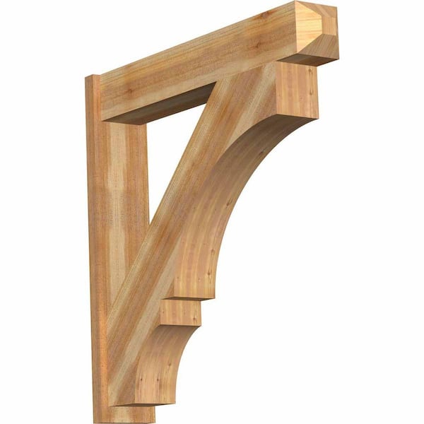 Ekena Millwork 8 in. x 44 in. x 44 in. Western Red Cedar Balboa Craftsman Rough Sawn Outlooker