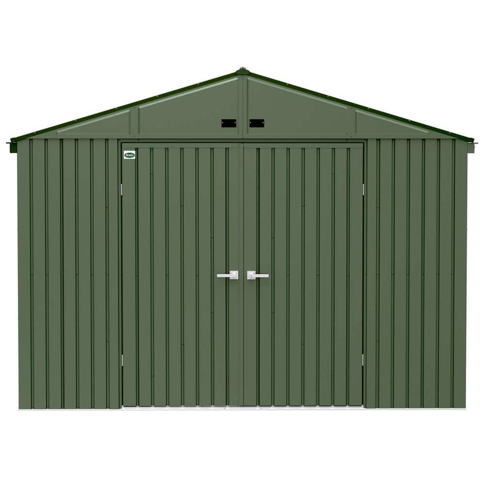 Green 8' x 10' Steel Lawn Care Storage Shed
