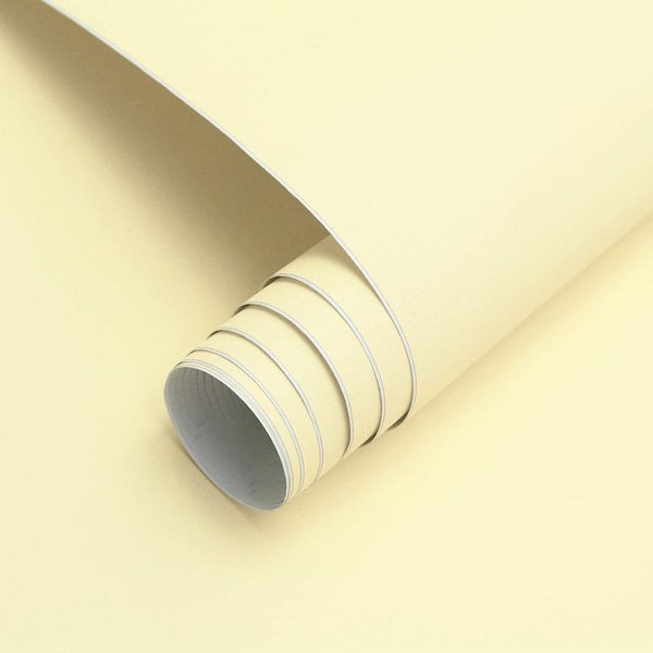 Matte Contact Paper Matte Light Yellow Solid Textured Contact Paper Peel and Stick ...