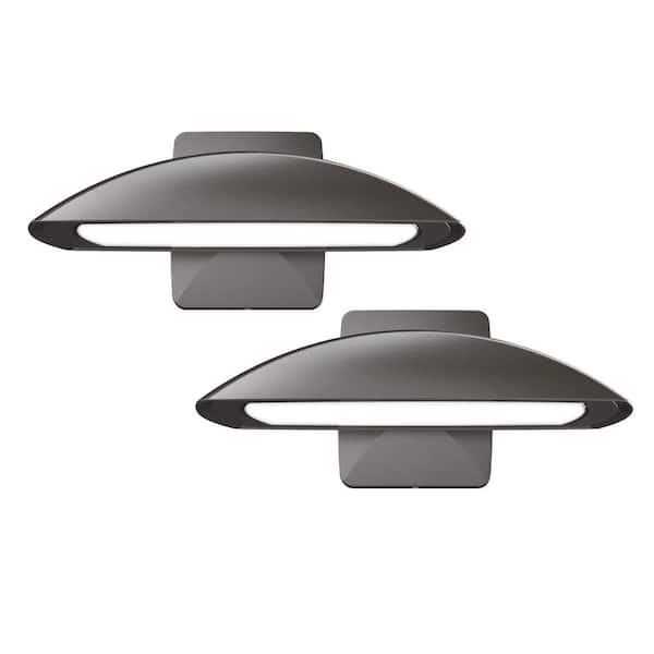 LED Dusk to Dawn 4000K Dark Bronze Adjustable Security Wall Pack Light Outdoor Flood with Photocell Gardens