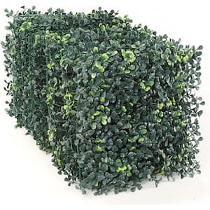 10 " x 10 " Artificial Green Boxwood Panels for Indoor & Outdoor Decor (12 Pieces)