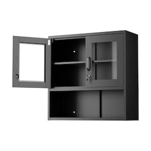 31.5 in. W x 11.8 in. D x 31.5 in. H Bathroom Storage Wall Cabinet in Black