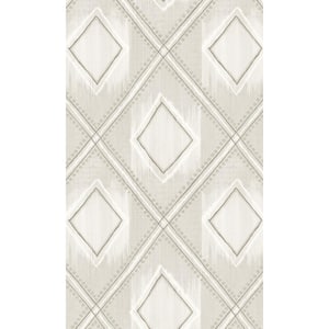 Eggshell Geometric Diamond Printed Non-Woven Paper Non-Pasted Textured Wallpaper 60.75 sq. ft.