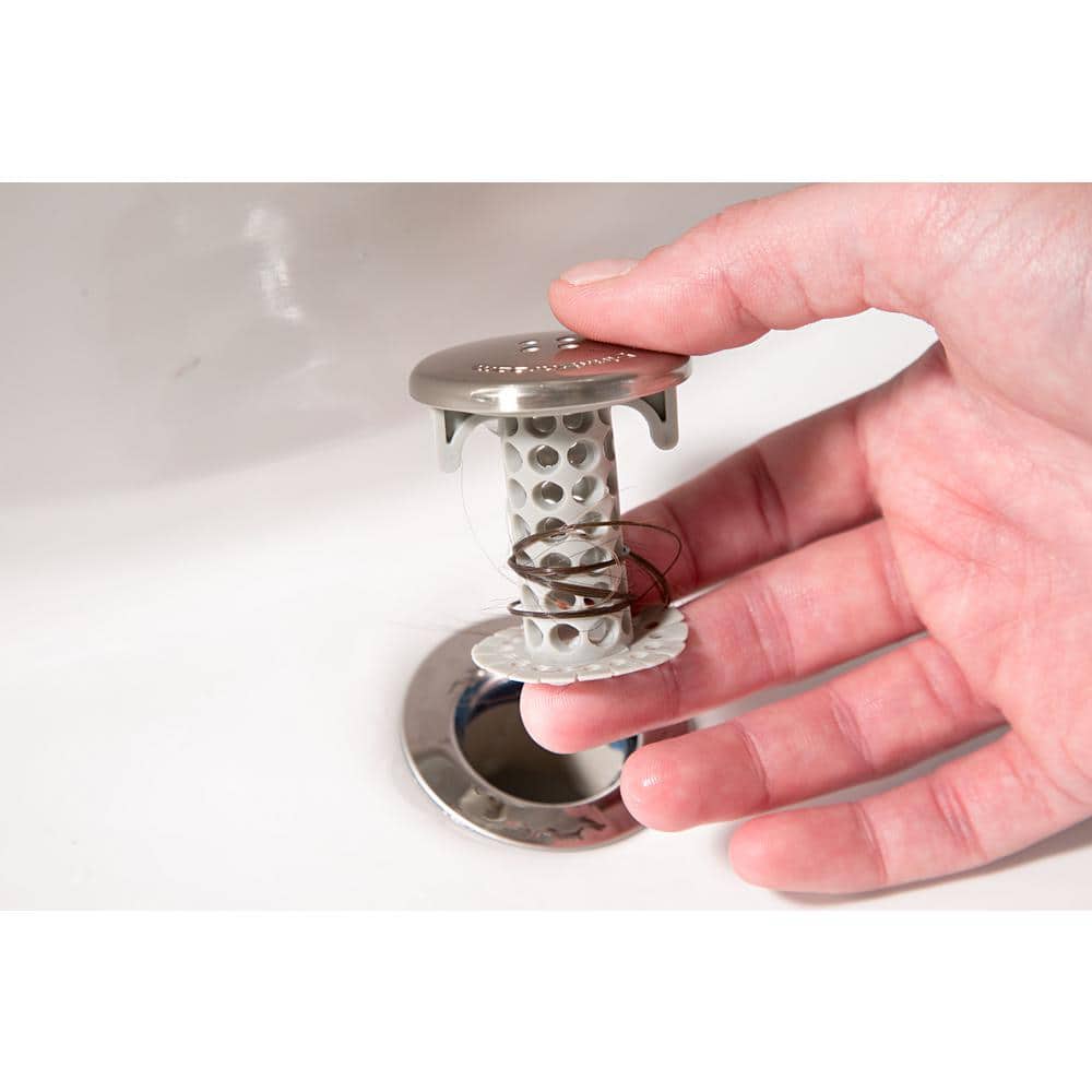 1.75'' Nickel and Gray Silicone Sink Strainer