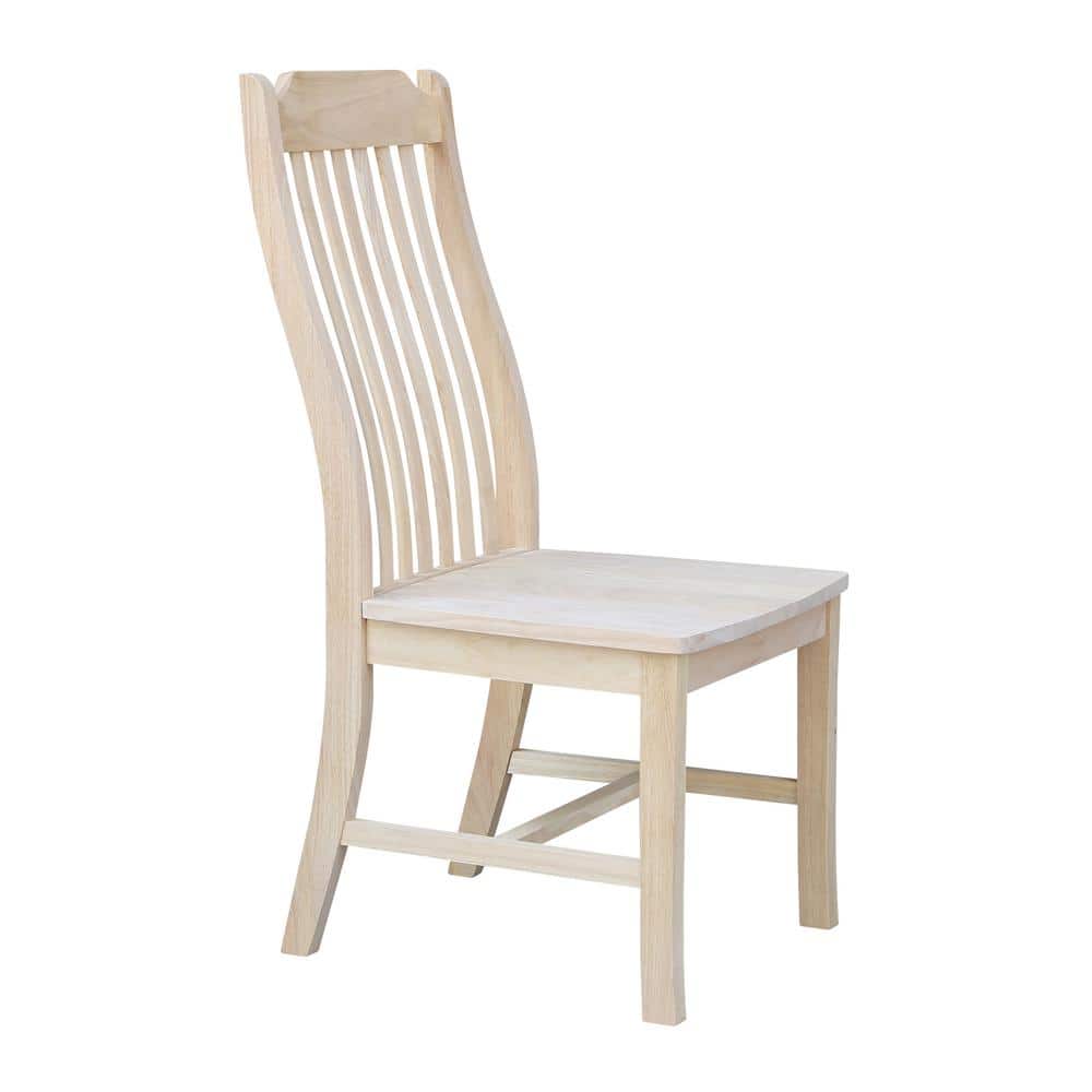 High Slat Back Traditional White Wood Side Chair