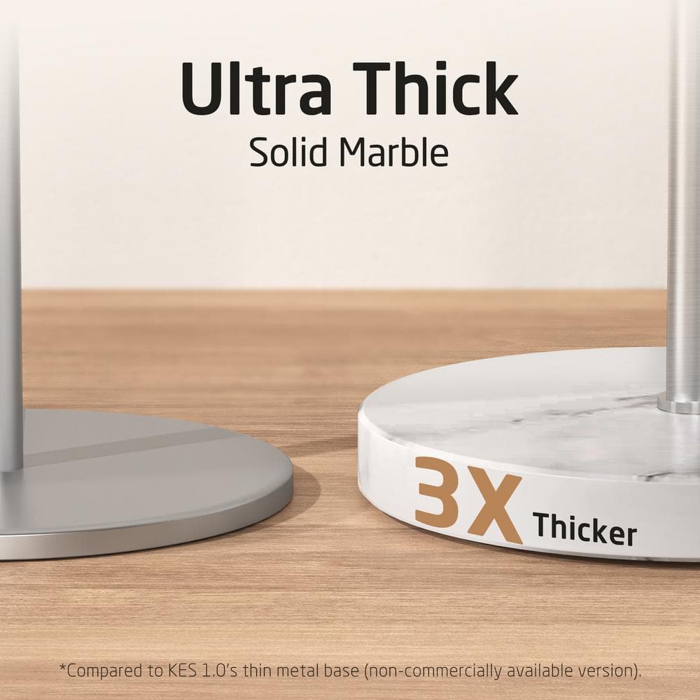 Brushed Steel Freestanding Towel Rack with Marble Base