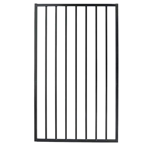 Pro Series 2.75 ft. x 4.8 ft. Black Steel Fence Gate