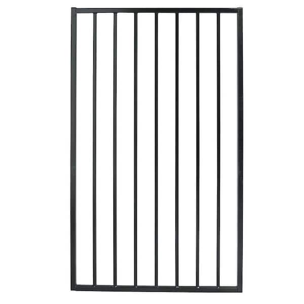 US Door and Fence Pro Series 2.75 ft. x 4.8 ft. Black Steel Fence Gate