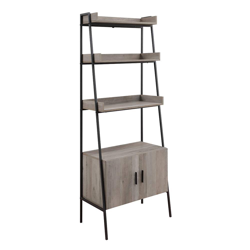 Acme Furniture Zakwani 72 in. Wide Gray Oak and Black 3 Shelf Standard