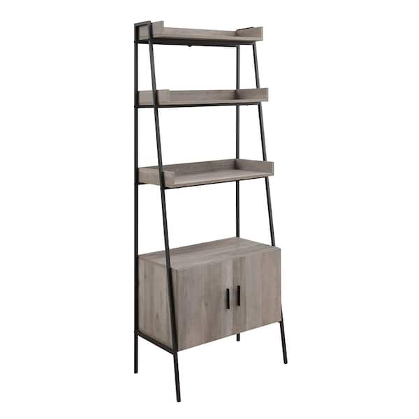 Acme Furniture Zakwani 72 in. Wide Gray Oak and Black 3 Shelf Standard Bookcase