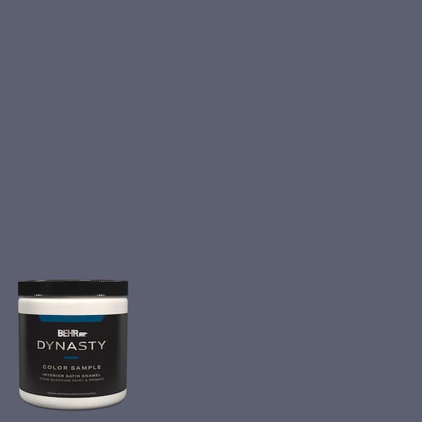 BEHR DYNASTY 8 oz. #S550-6 Mysterious Night One-Coat Hide Satin Enamel Stain-Blocking Interior/Exterior Paint and Primer Sample