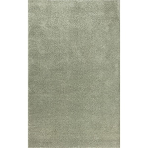 Haze Solid Low-Pile Green 9 ft. x 12 ft. Area Rug