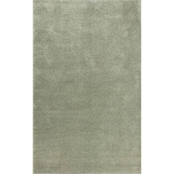 Haze Solid Low-Pile Green 9 ft. x 12 ft. Area Rug