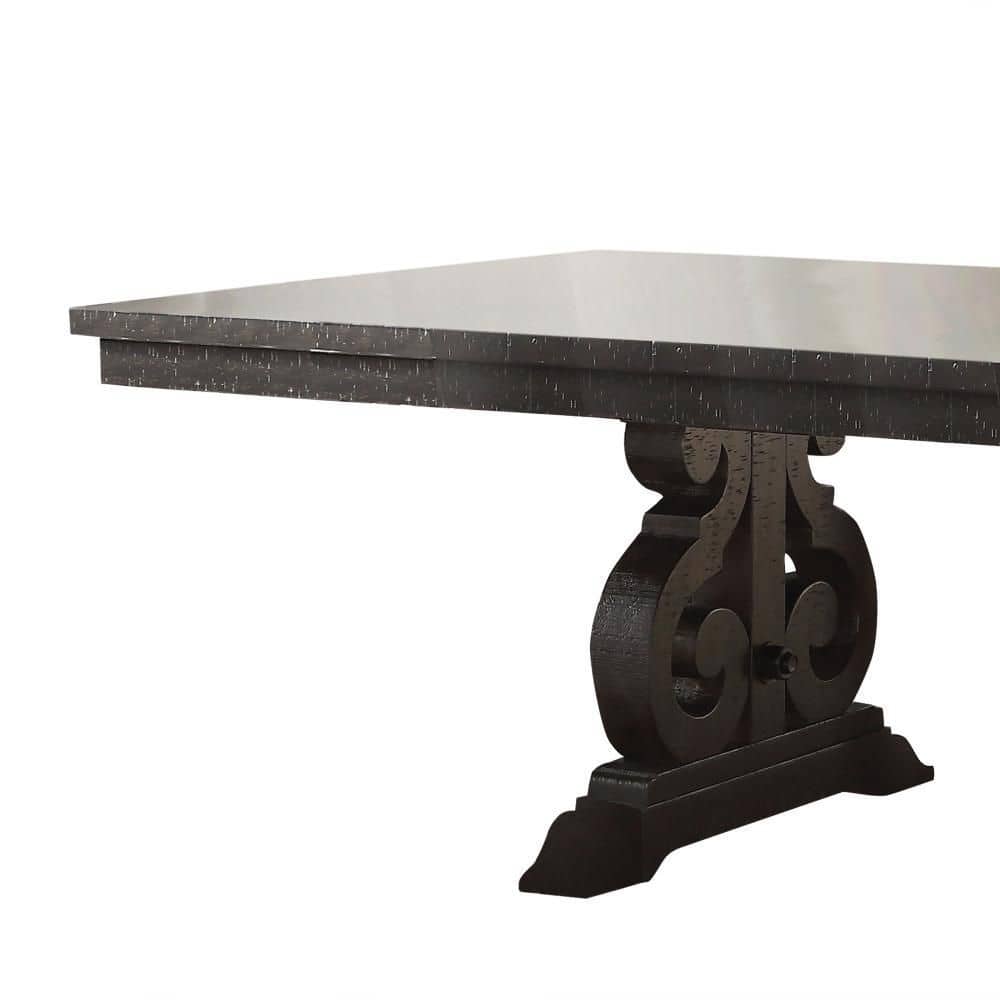 Rustic Walnut Solid Wood Extendable Dining Table for Eight