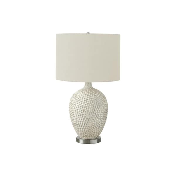 Lighting, 28 in. H, Table Lamp, Cream Ceramic, Ivory / Cream Shade, Contemporary