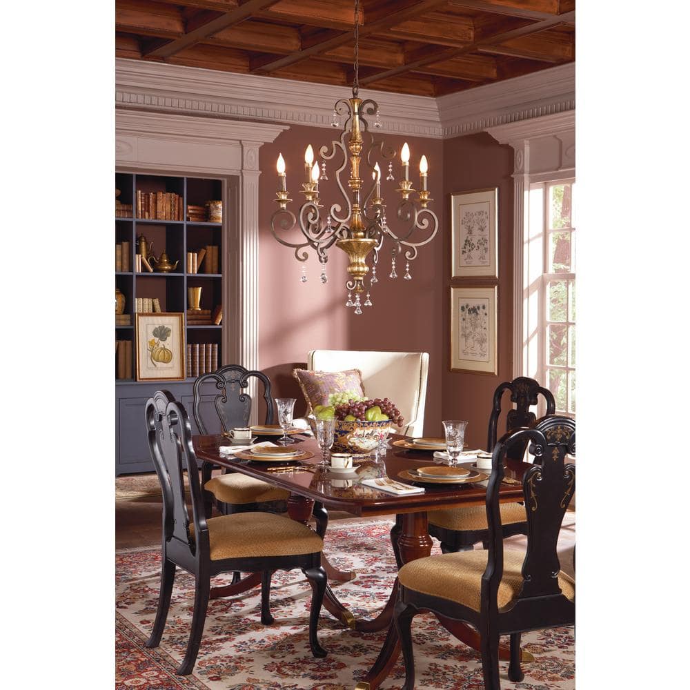 Bronze Crystal 6-Light Mini Candle Chandelier