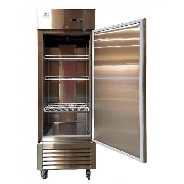 27 in. W 20 cu. ft. NSF Auto/Cycle Defrost Commercial Single Door Reach in Upright Freezer in Stainless Steel
