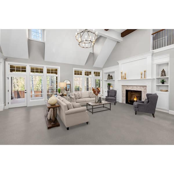 Perfected I  - Genuine - Gray 40 oz. SD Polyester Texture Installed Carpet