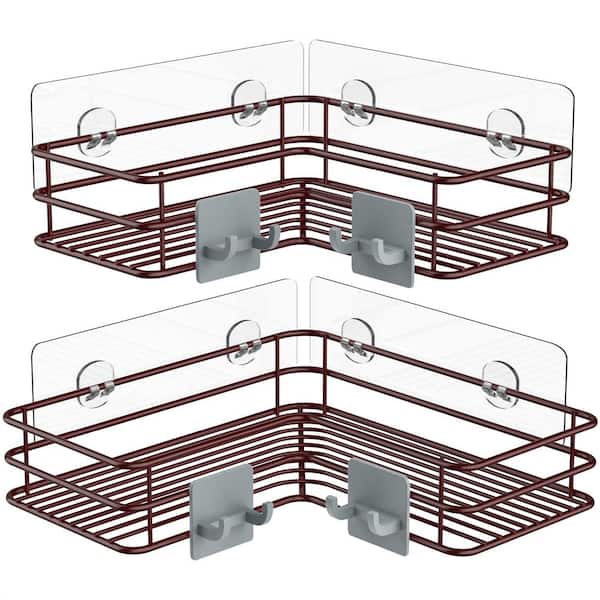 Shower Organizer Corner Shower Caddy - 2 Pack Acrylic Shower Caddy Shower  Shelf Corner Shower Rack Adhesive Wall Mounted Clear Shower Shelves for