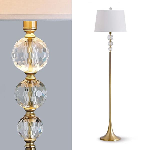 HomeGlam Madison 61.5 in. Antique Brass Crystal Balls Metal Floor Lamp  HG9057F-GB - The Home Depot
