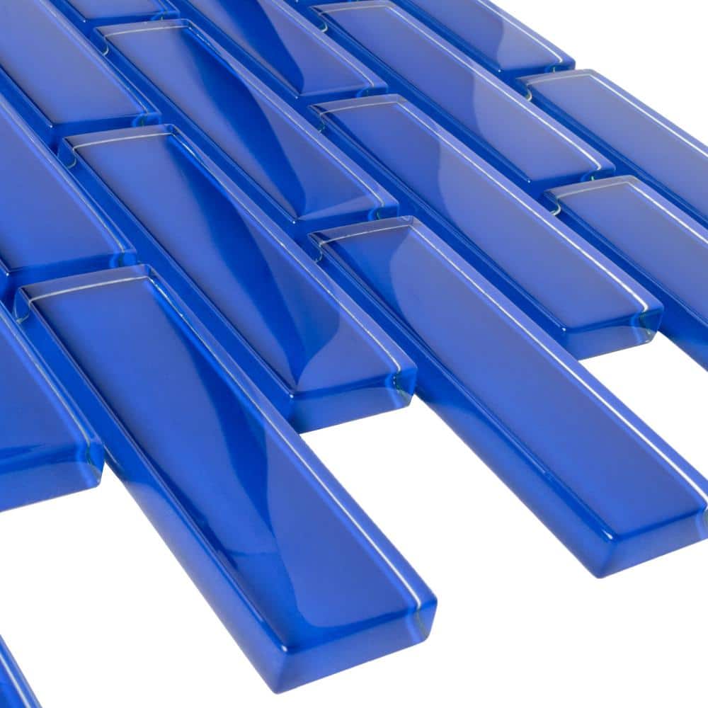 Cobalt Blue Polished Glass Mosaic Tile for Kitchen and Bathroom